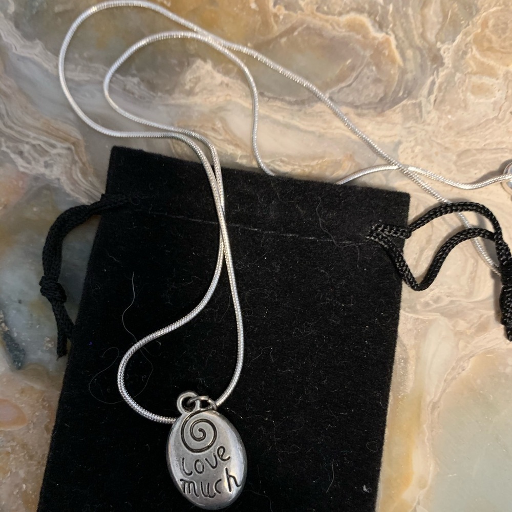 2/$60🍀Love Much Laugh Often Swirl Silver Necklace